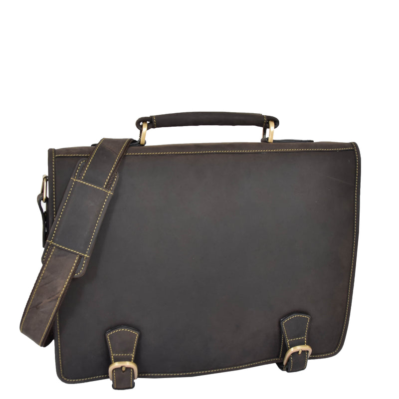 mens leather messenger bag in brown