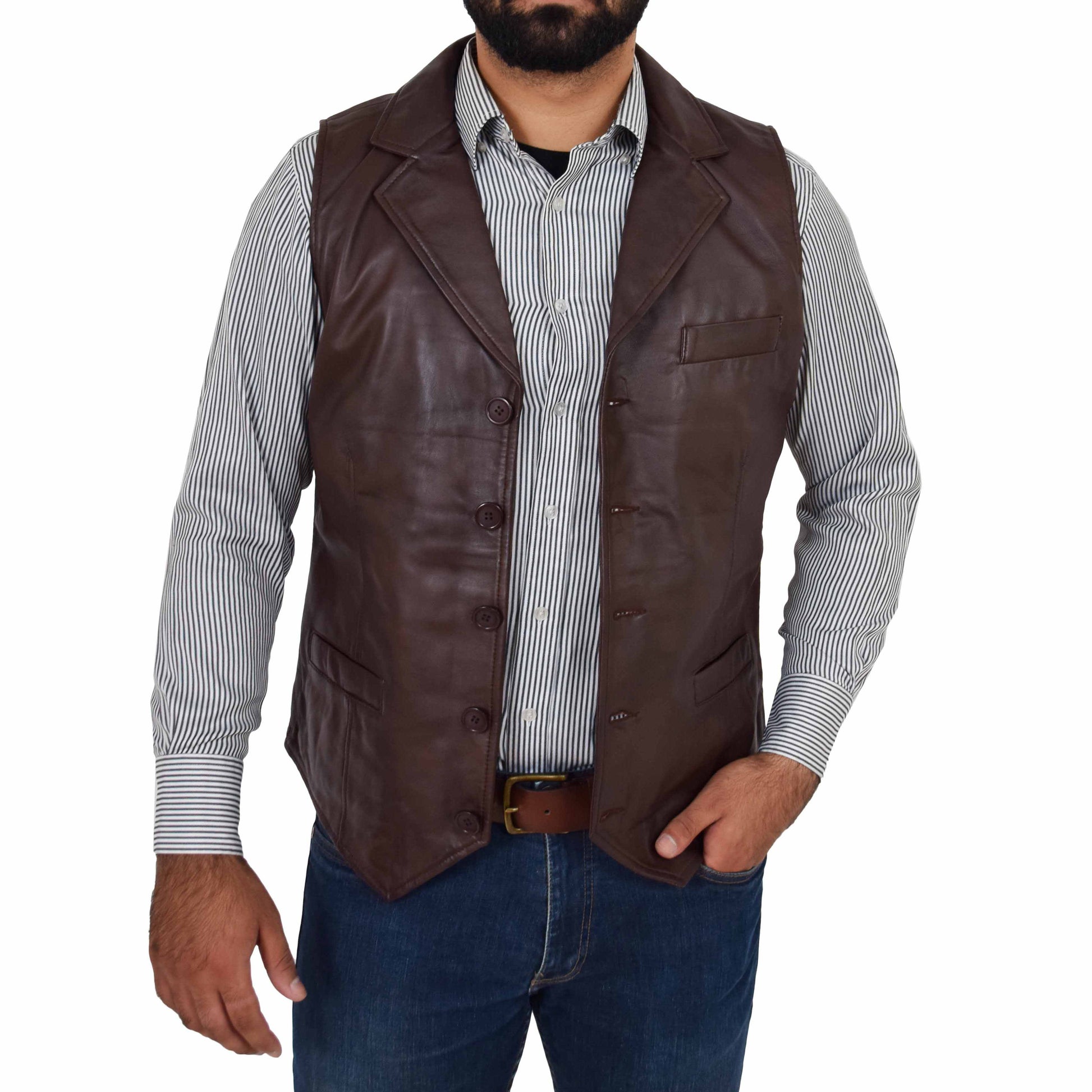 mens button fastening waistcoat