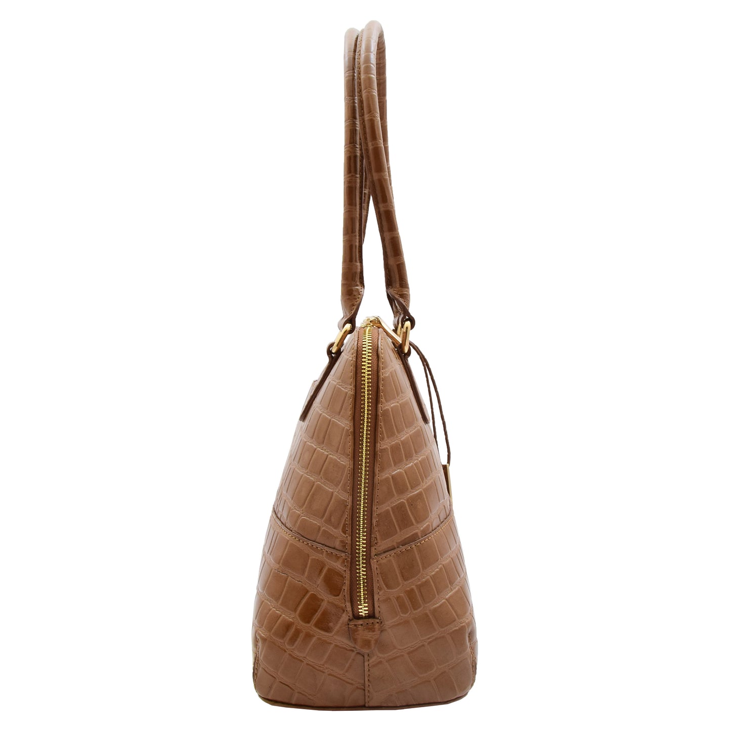 Womens Leather Hobo Bag Croc Print Annabelle Tan 6