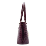 Womens Hobo Shoulder Leather Bag Beautiful Croc Pint Sylvia Bordeaux 6