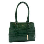 Womens Hobo Shoulder Leather Bag Beautiful Croc Pint Sylvia Green 3