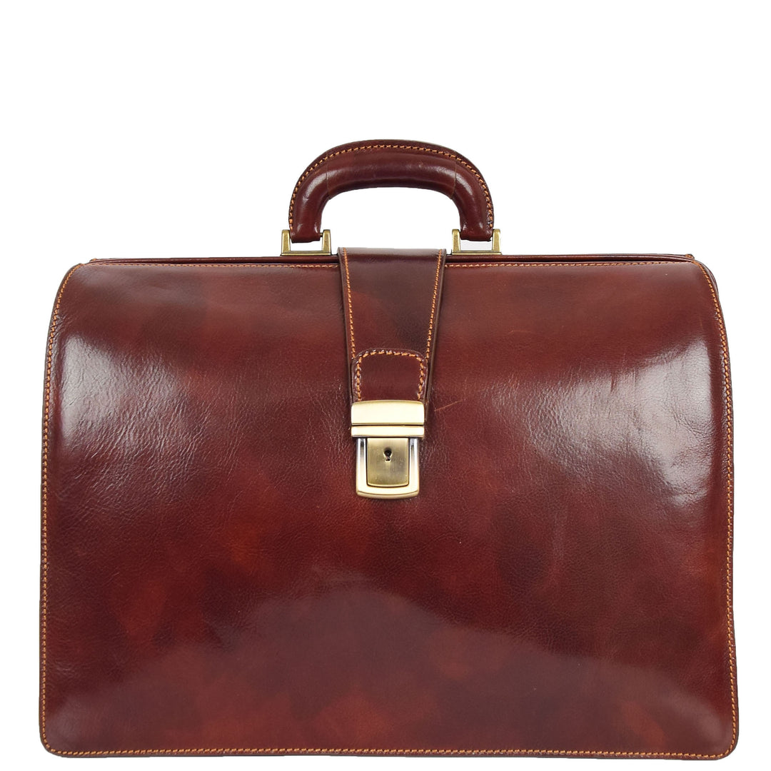 Real Leather Doctors Briefcase Gladstone Bag Brown House of Leather