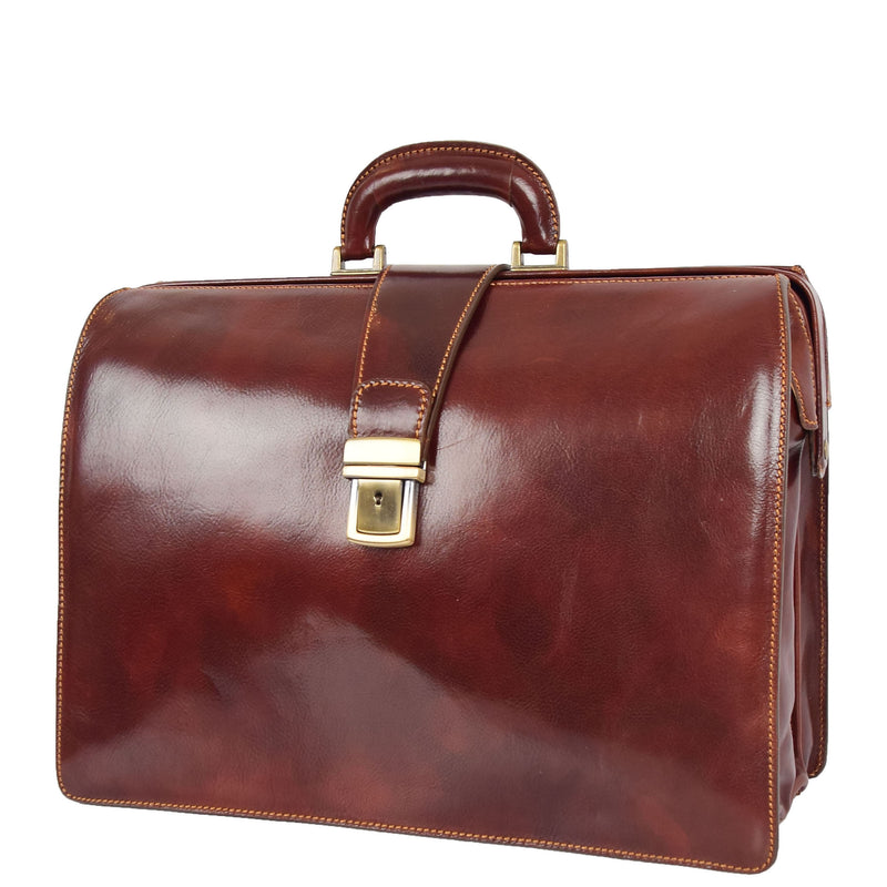 Real Leather Doctors Briefcase Gladstone Bag Ashford Brown 3