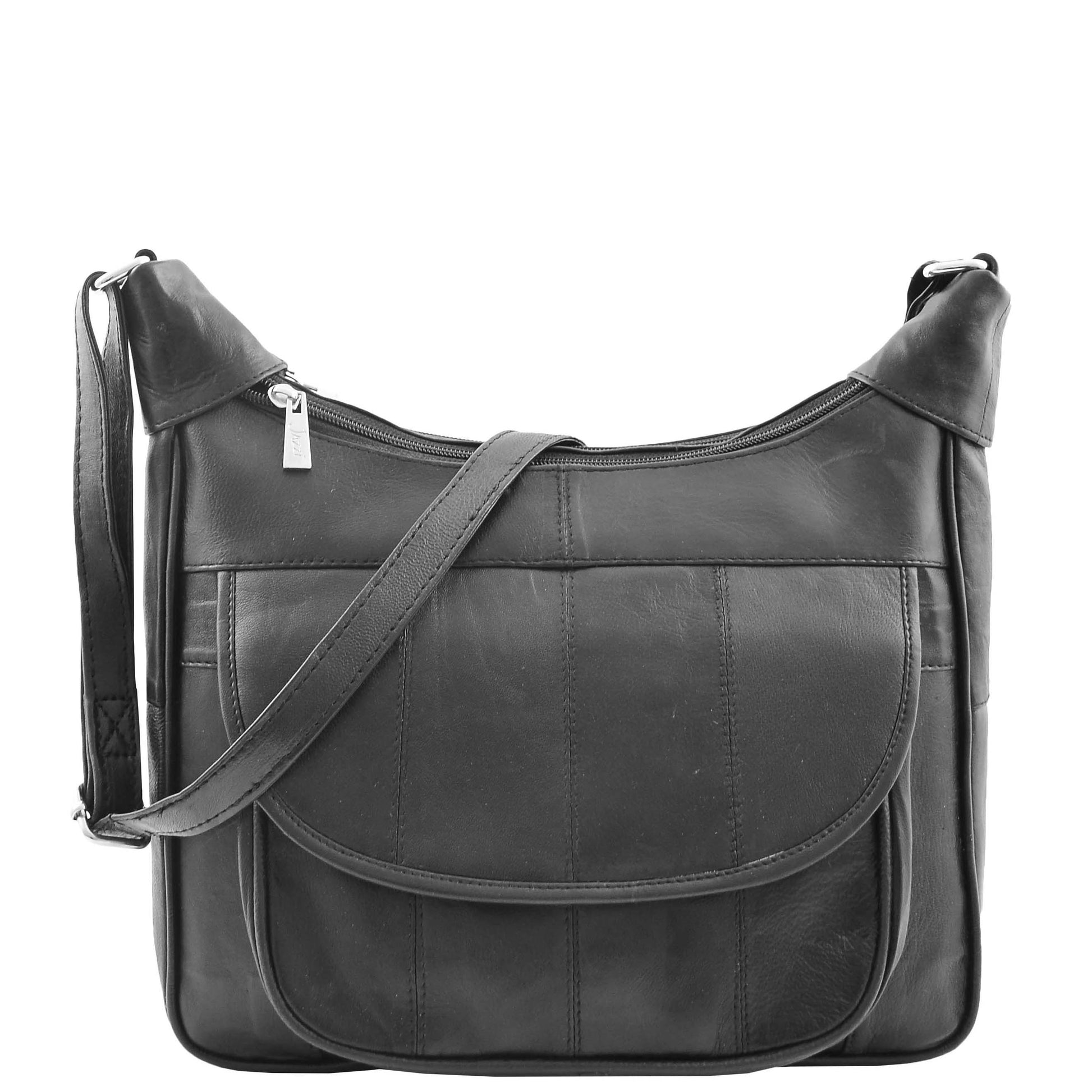 Womens Leather Cross Body Organiser Bag HOL007 Black 2