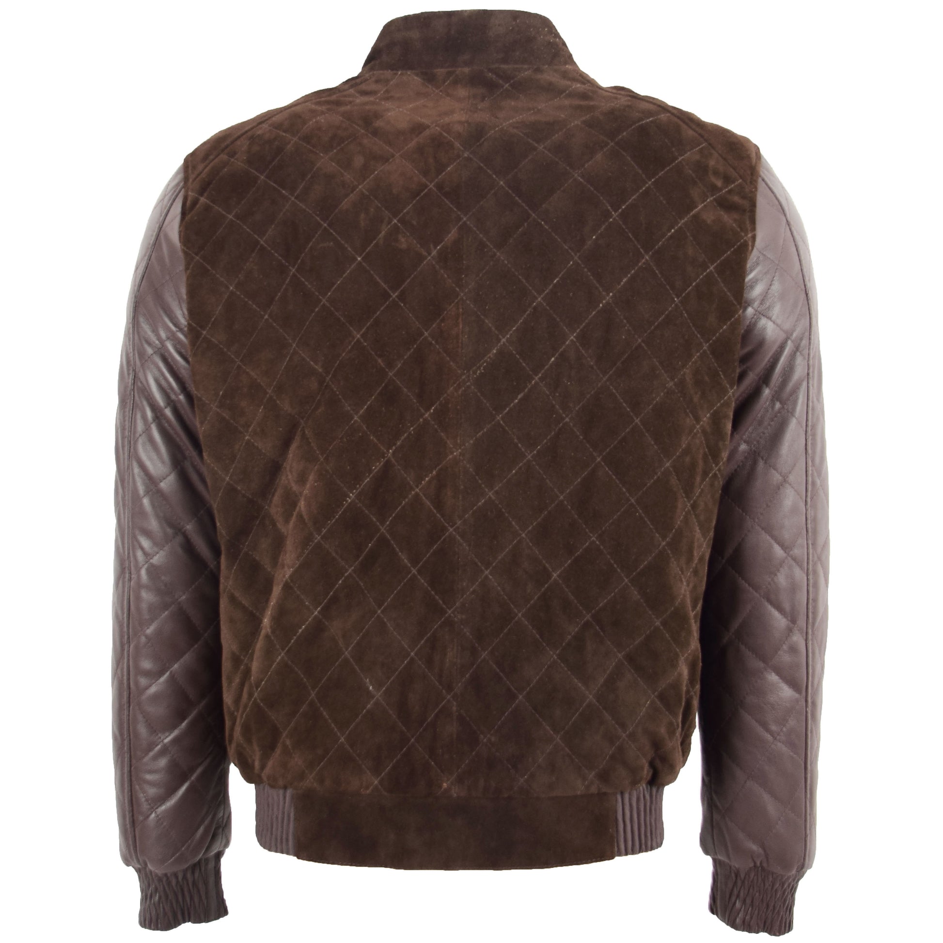 Mens Leather and Suede Bomber Varsity Jacket Bradley Brown 1