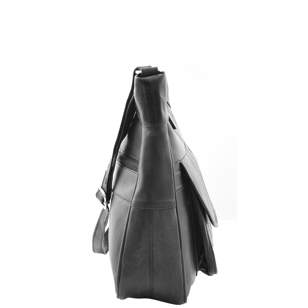 Womens Leather Cross Body Organiser Bag HOL007 Black 3