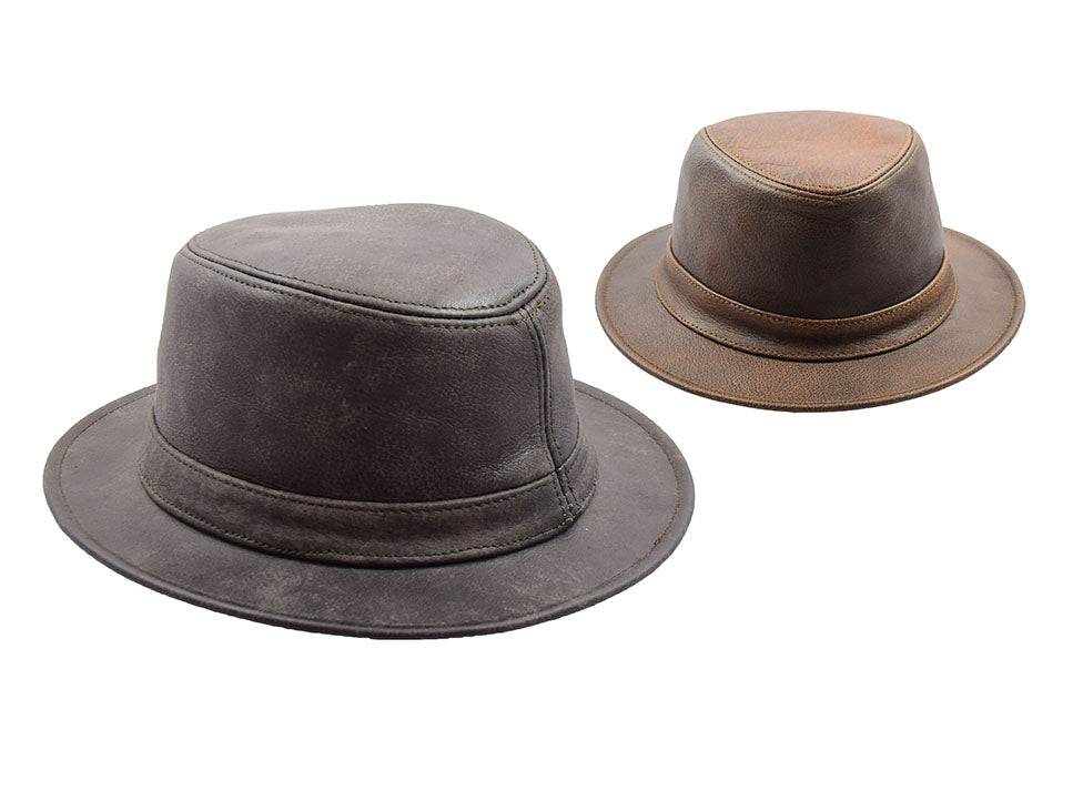 Real Leather Trilby Hat Soft Lightweight HL004 Reddish Brown 7