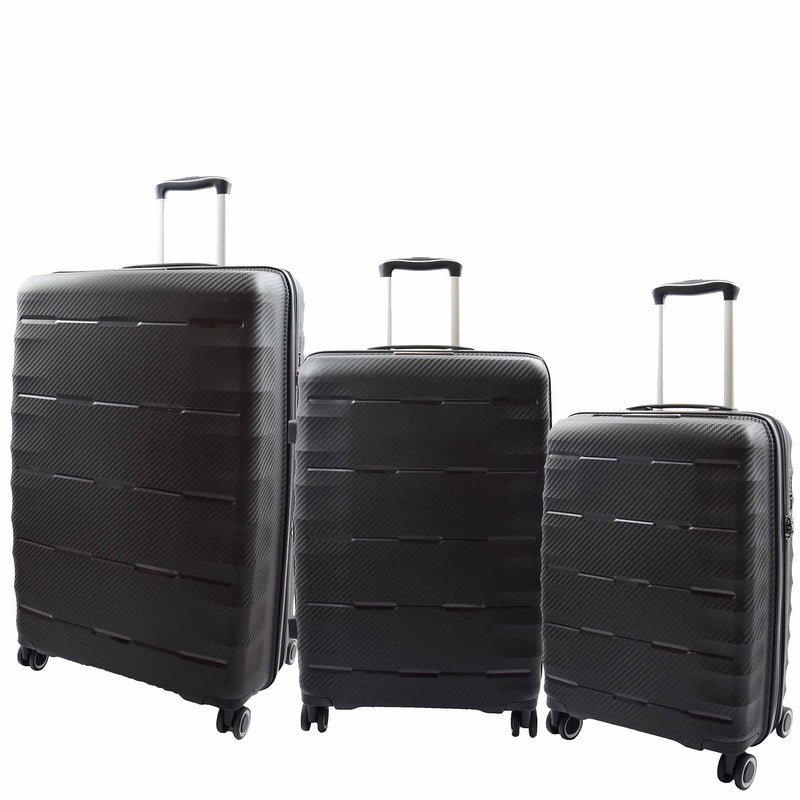 8 Wheeled Expandable ABS Luggage Miyazaki Black