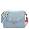Womens Genuine Leather Crossbody Bag Work Casual Trendy Design Handbag Marielia Sky Blue