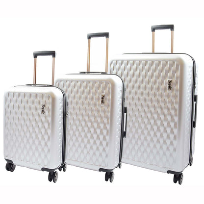 Travel Luggage 8 Wheel 360 Spinner Macau Silver 1