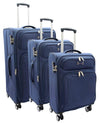 Four Wheel Suitcases Lightweight Soft Luggage TSA Lock Travel Bags Eclipse Blue