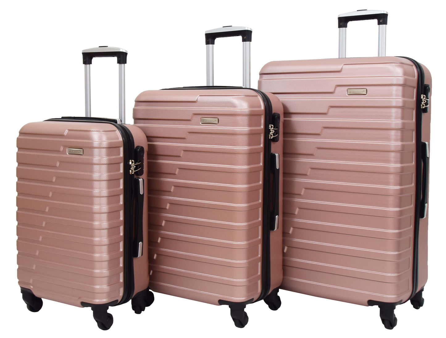 Hard Shell Four Wheel Luggage Digit Lock Sega Rose Gold