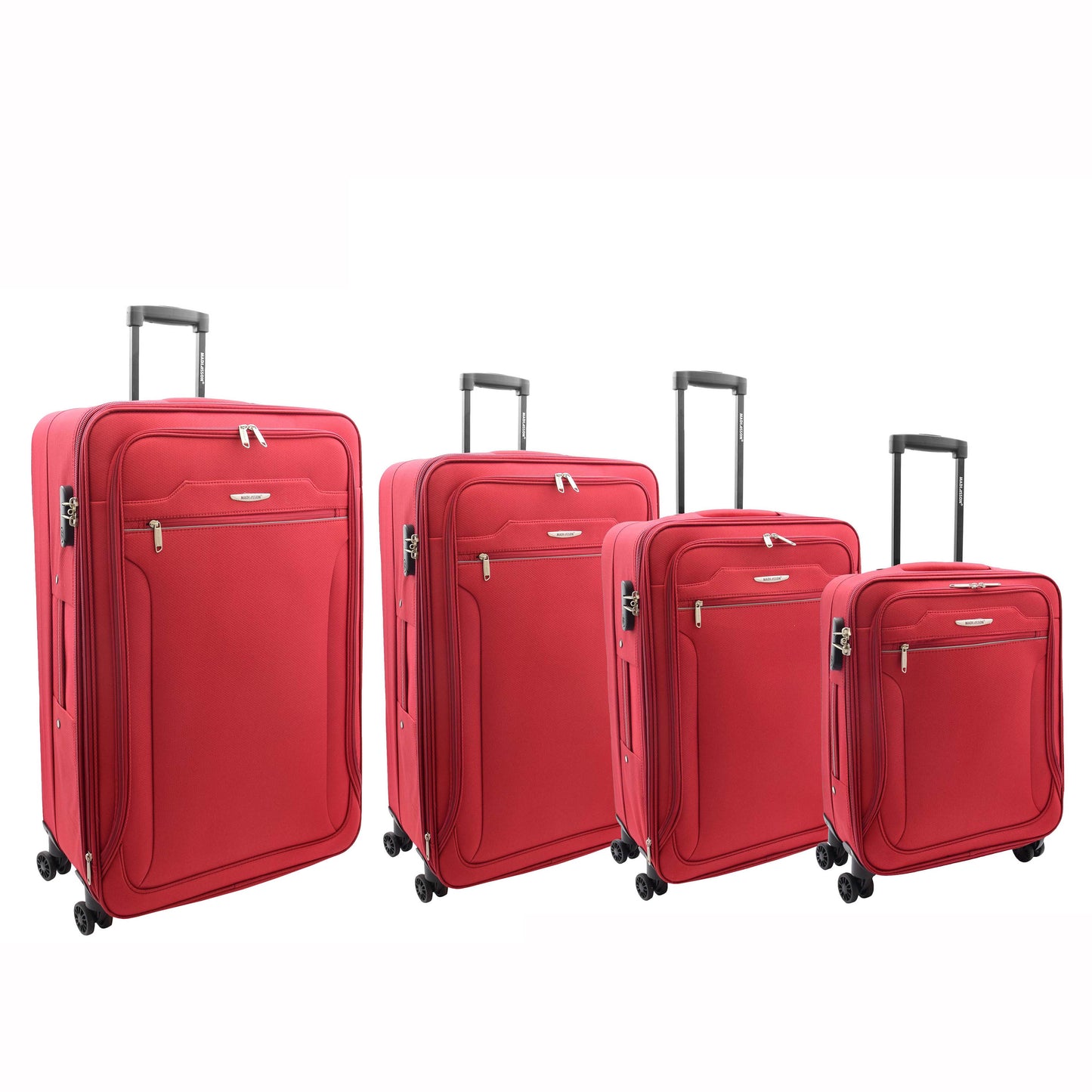 Four Wheel Suitcases Lightweight Soft Expandable Luggage Cosmic Red