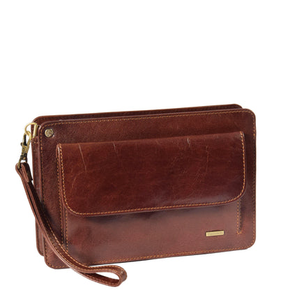 leather clutch bag