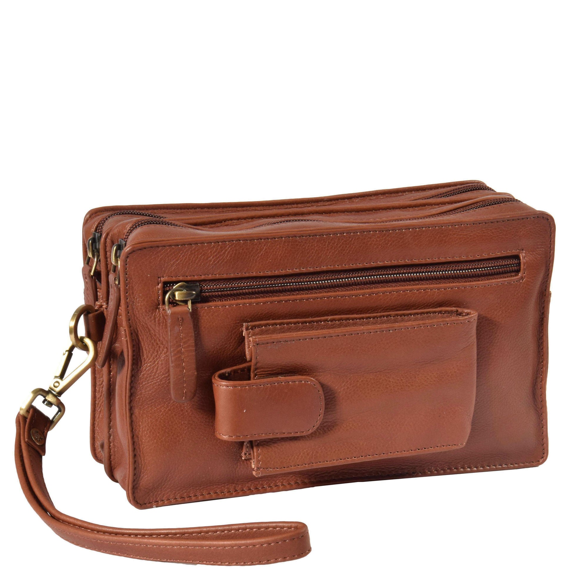 leather wrist bag