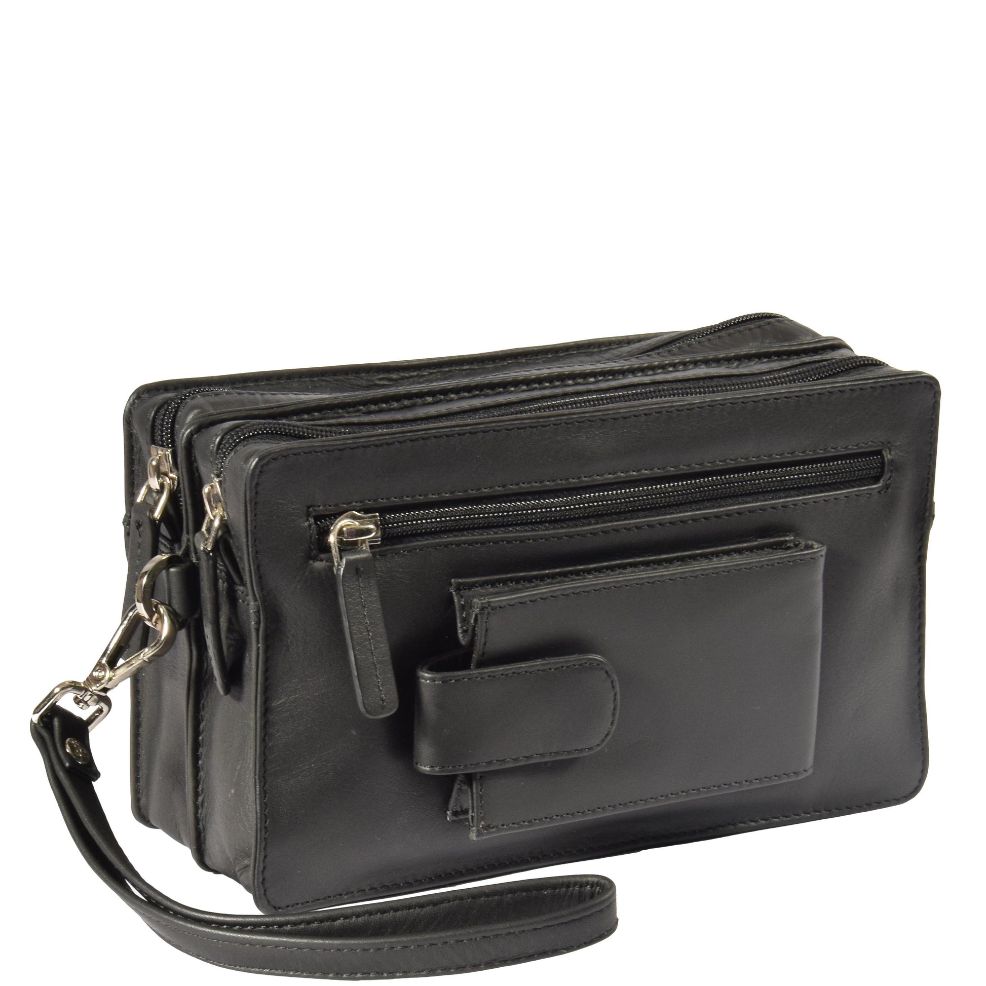 leather wrist bag