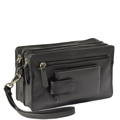 leather wrist bag