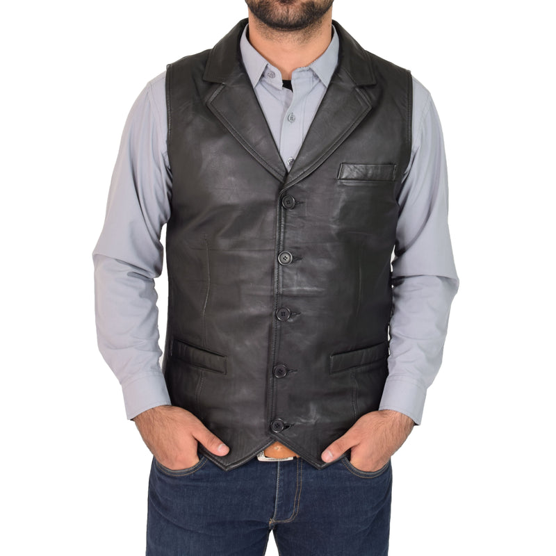 mens leather waistcoat