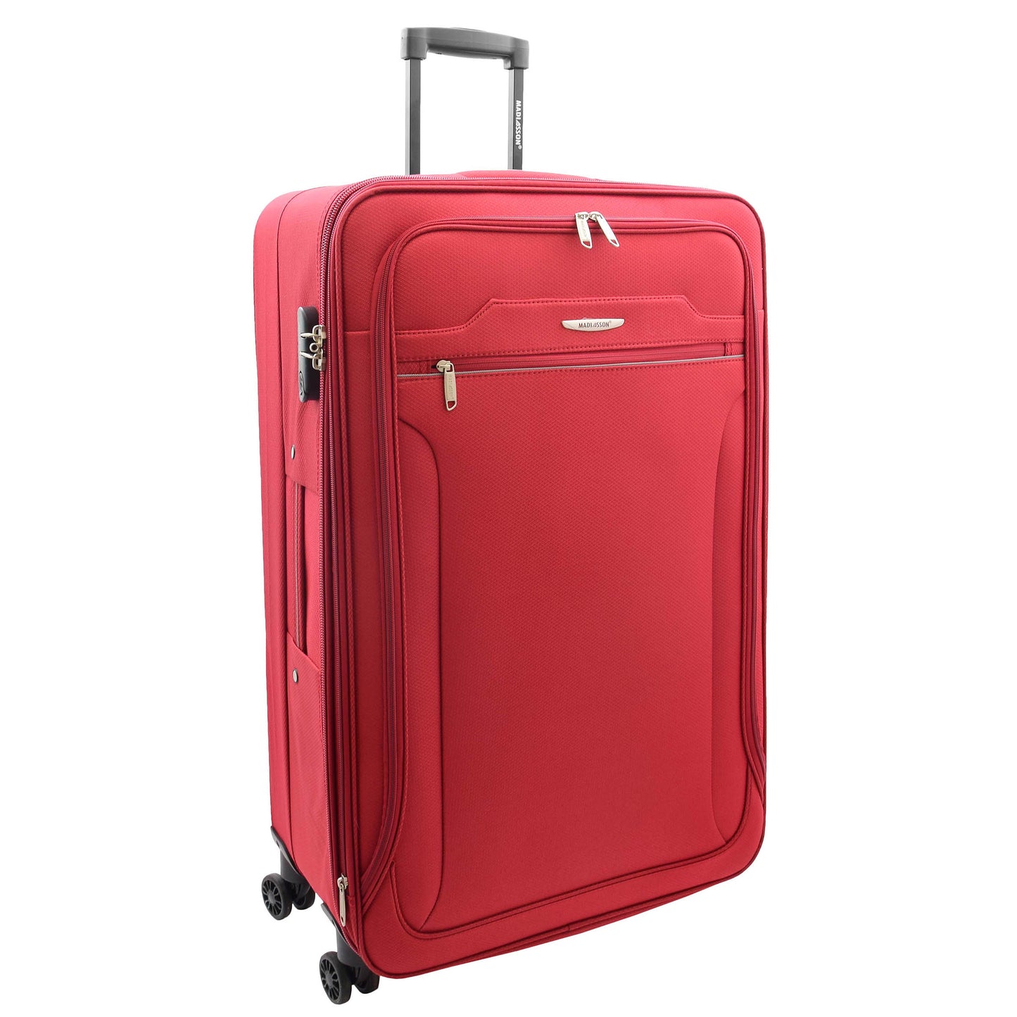 Four Wheel Suitcases Lightweight Soft Expandable Luggage Cosmic Red