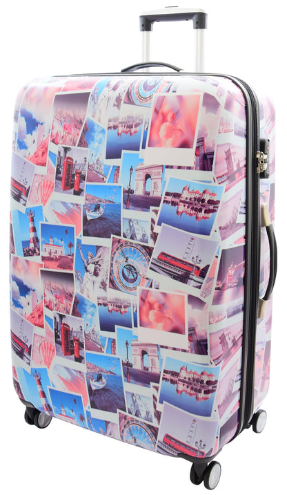 Four Wheel Suitcase Hard Shell Luggage Post Card Print