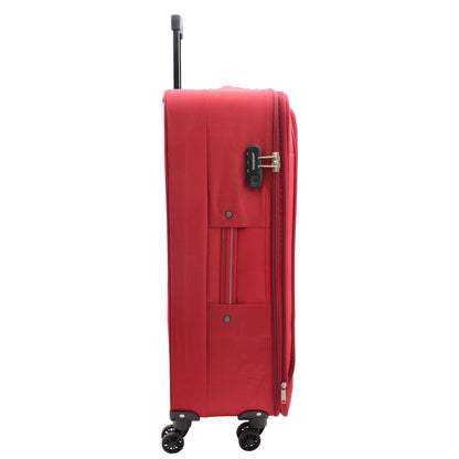 Four Wheel Suitcases Lightweight Soft Expandable Luggage Cosmic Red