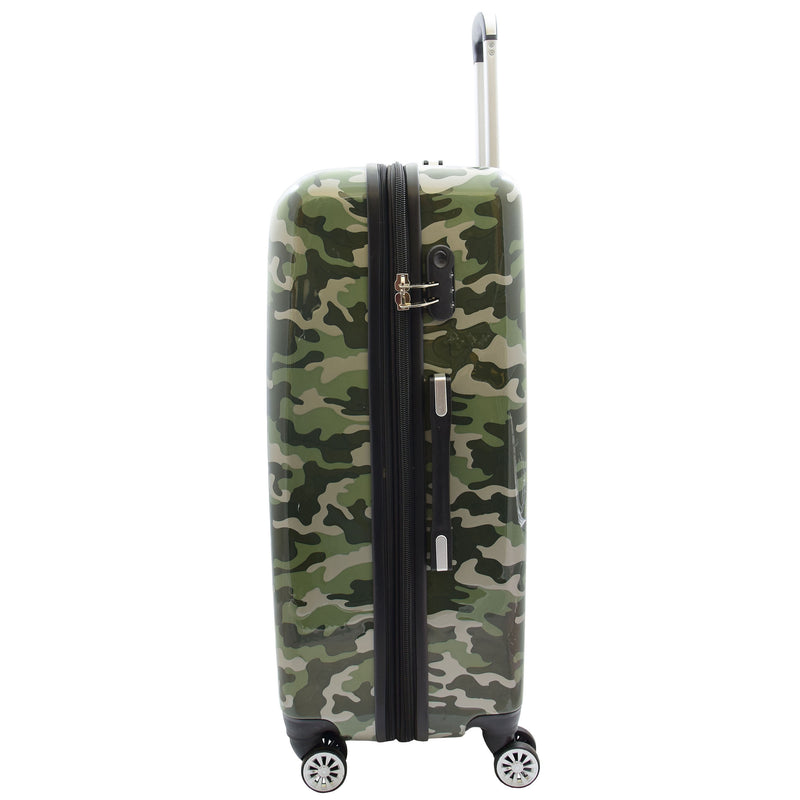 Four Wheels Spinner Suitcase Hard Shell Luggage Camouflage Print
