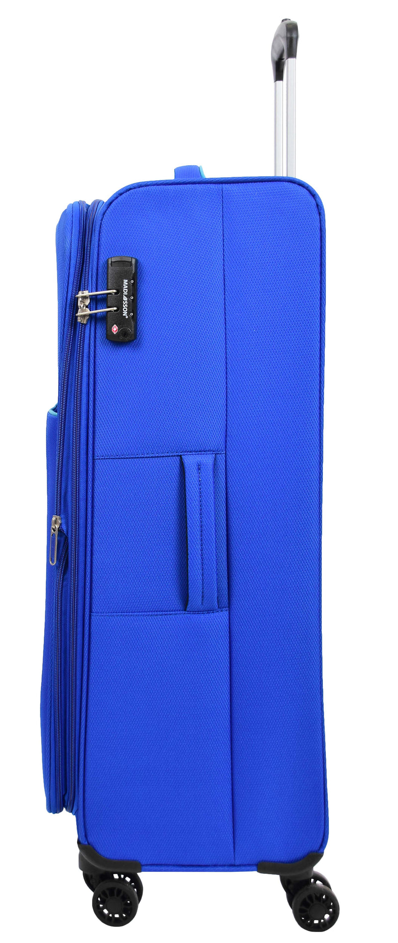 Four Wheel Lightweight Soft Suitcase Luggage TSA Lock HL22 Blue large-2