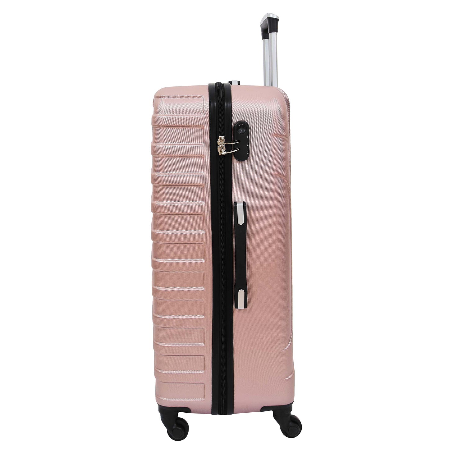 Hard Shell Four Wheel Expandable Luggage Digit Lock Sega Rose Gold Large 2