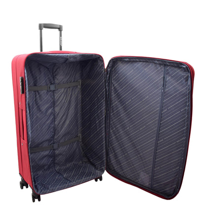 Four Wheel Suitcases Lightweight Soft Expandable Luggage Cosmic Red