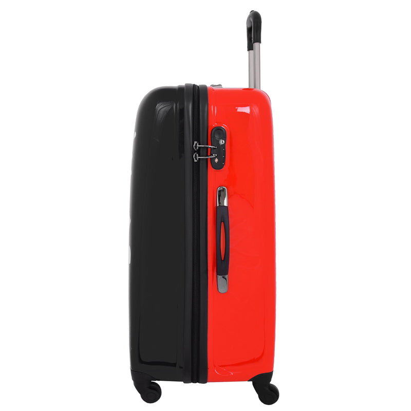 Four Wheels Big Heart Shape Printed Suitcase H820 Black 2