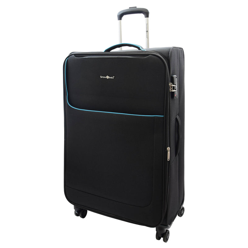 Four Wheel Lightweight Soft Suitcase Luggage TSA Lock HL22 Black