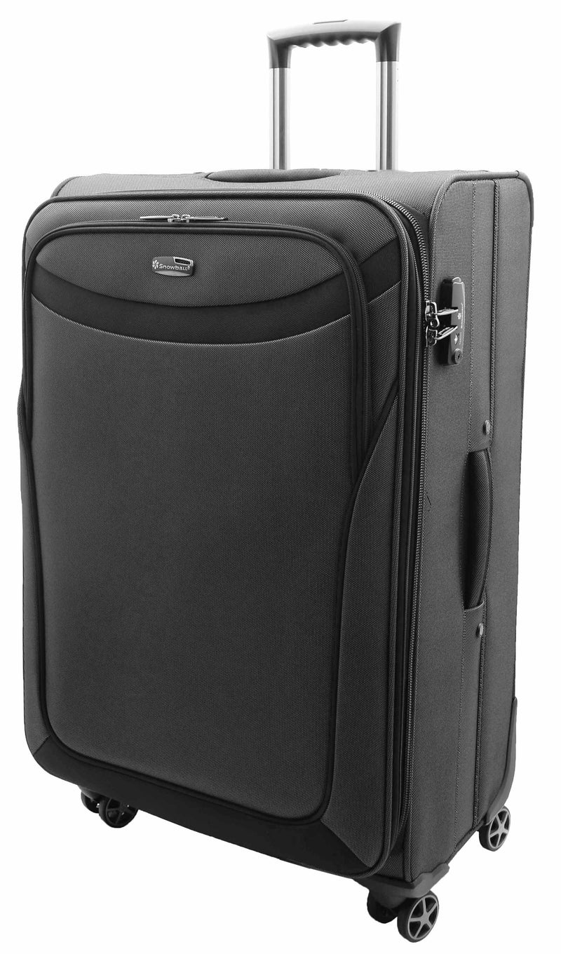 Four Wheel Suitcase Luggage Soft Casing TSA Lock Neptune Black 2