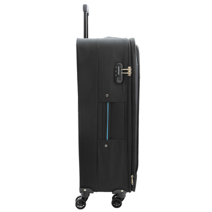 Four Wheel Suitcases Lightweight Soft Expandable Luggage Cosmic Black