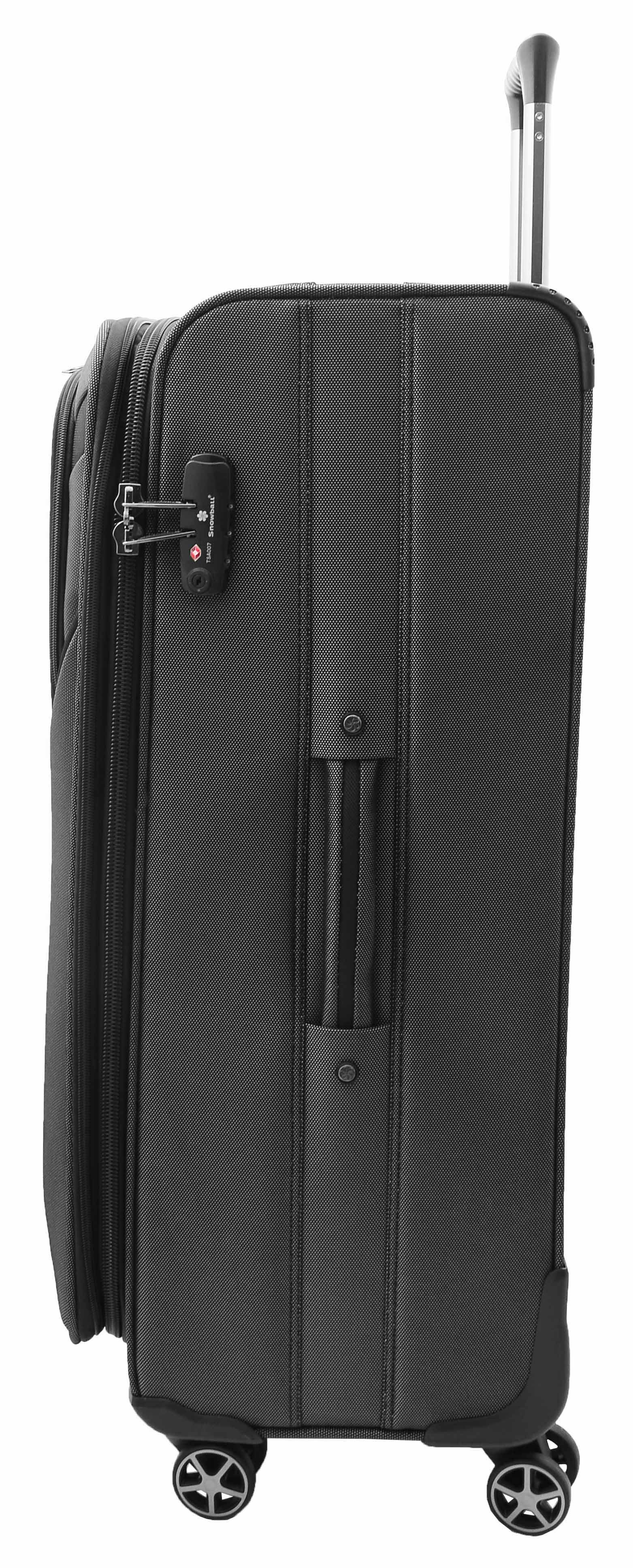 Four Wheel Suitcase Luggage Soft Casing TSA Lock Neptune Black 3