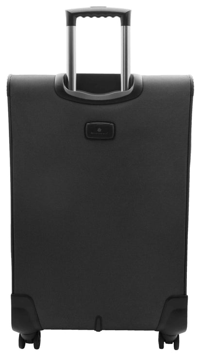 Four Wheel Suitcase Luggage Soft Casing TSA Lock Neptune Black 4