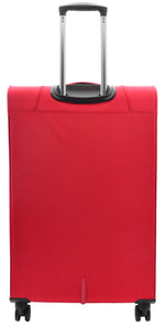 Lightweight Four Wheel Suitcase RED Soft Luggage TSA Lock Voyage