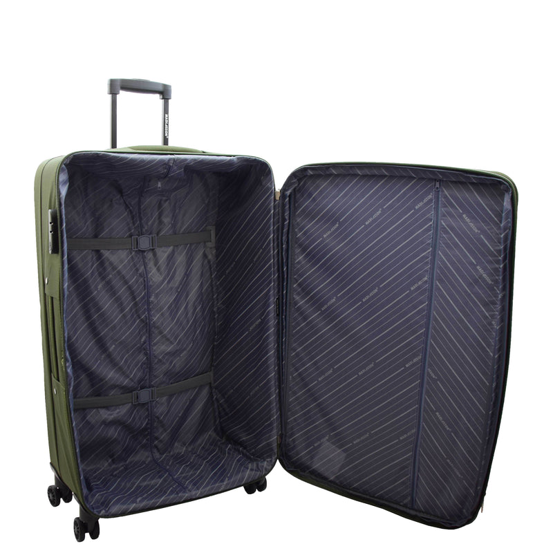 Four Wheel Suitcases Lightweight Soft Expandable Luggage Cosmic Green