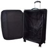 Four Wheel Lightweight Soft Suitcase Luggage TSA Lock HL22 Black