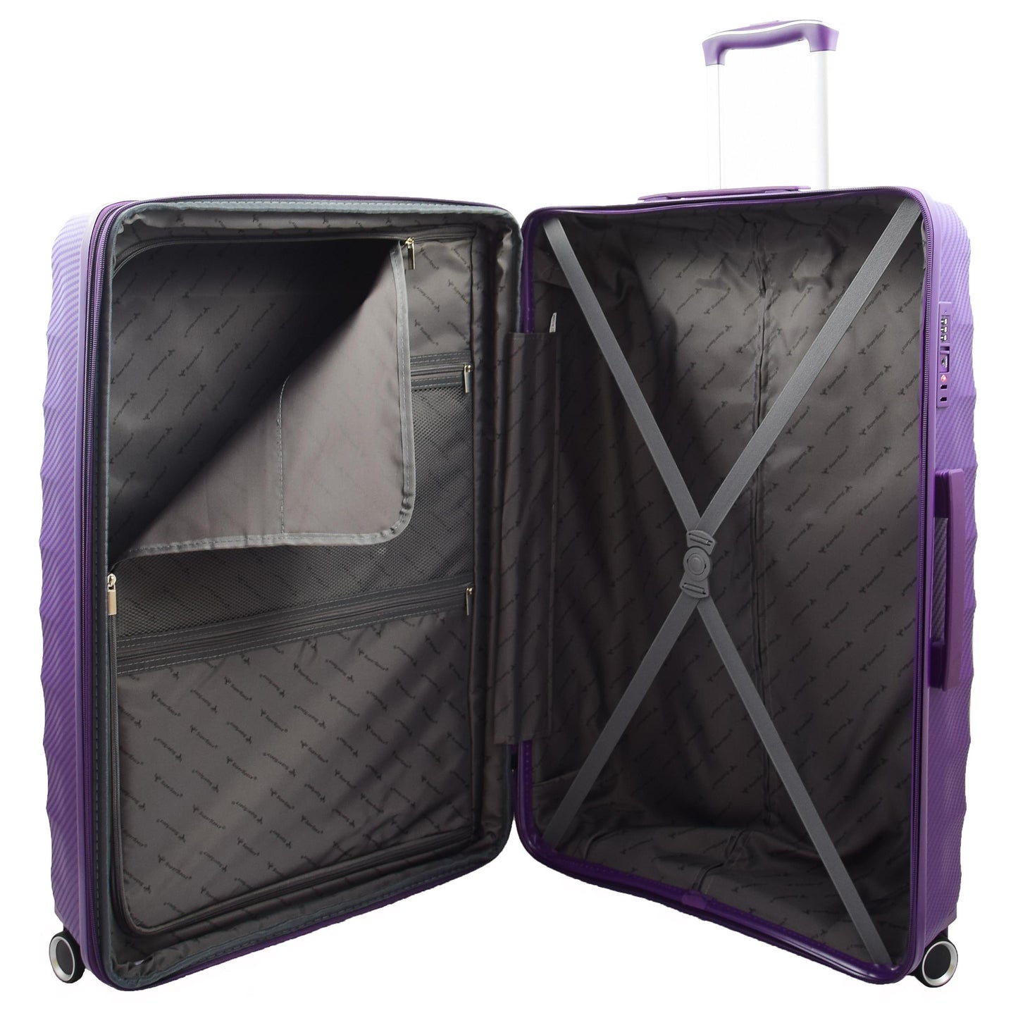 8 Wheeled Expandable ABS Luggage Miyazaki Purple 6