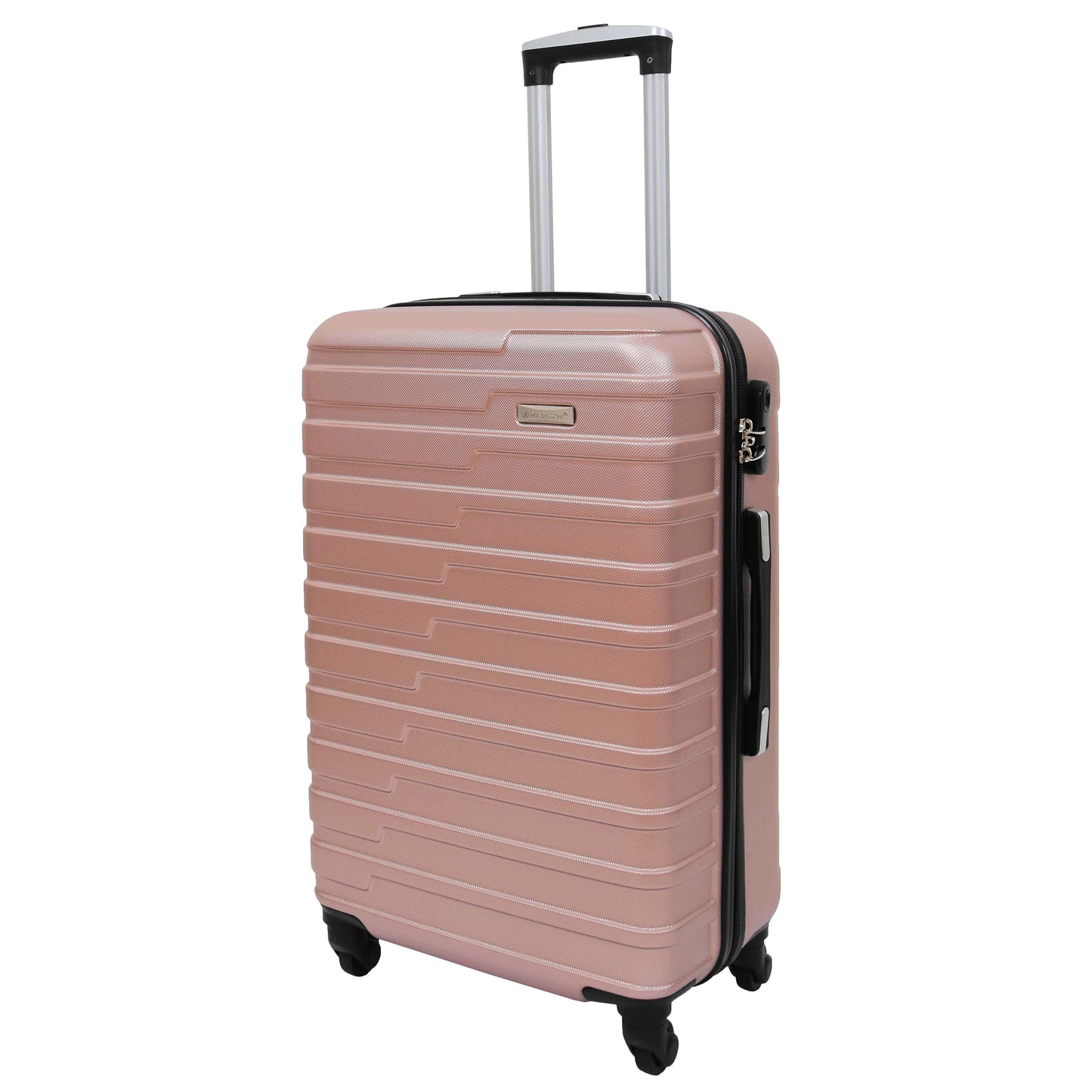 Hard Shell Four Wheel Expandable Luggage Digit Lock Sega Rose Gold Medium 1