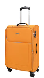 Four Wheel Lightweight Soft Suitcase Luggage TSA Lock HL22 Yellow medium-1