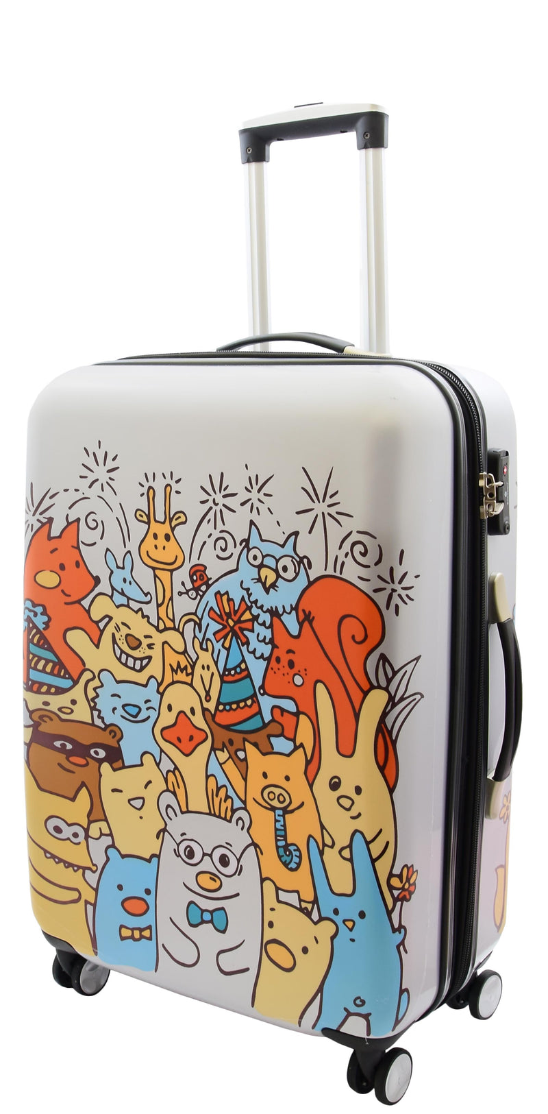 Four Wheel Suitcase Hard Shell Luggage Cartoon Print