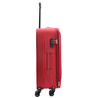 Four Wheel Suitcases Lightweight Soft Expandable Luggage Cosmic Red