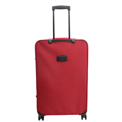 Four Wheel Suitcases Lightweight Soft Expandable Luggage Cosmic Red