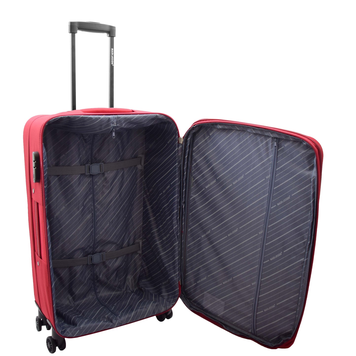 Four Wheel Suitcases Lightweight Soft Expandable Luggage Cosmic Red