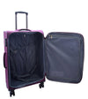 Lightweight Four Wheel Suitcase PURPLE Soft Luggage TSA Lock Voyage
