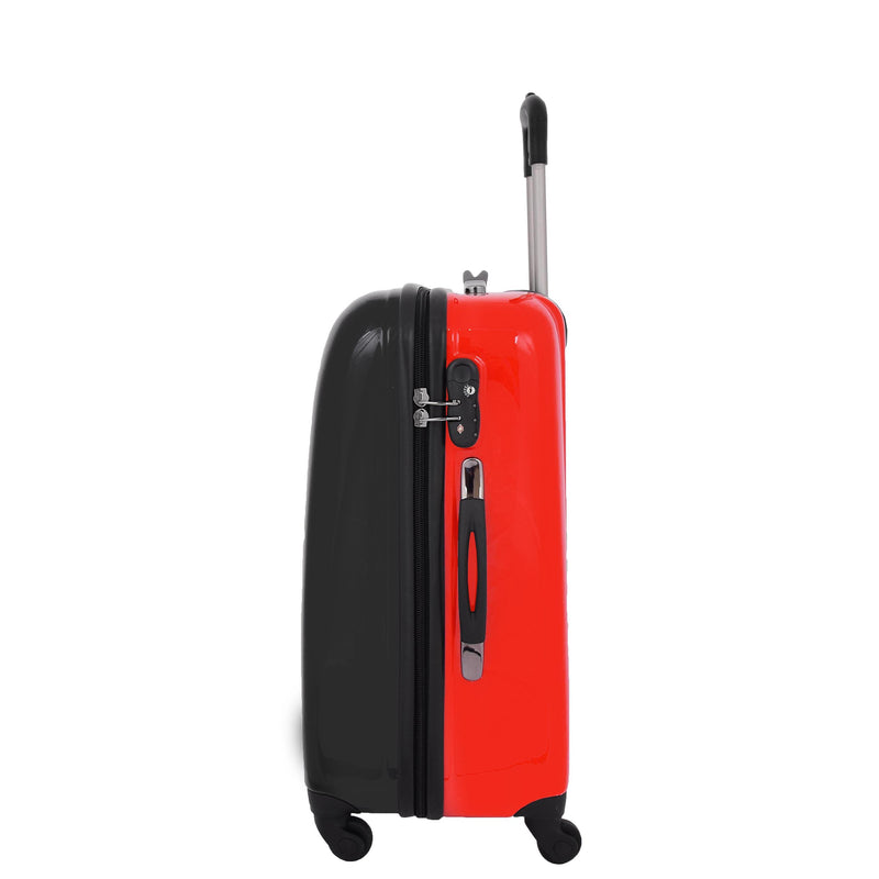 Four Wheels Big Heart Shape Printed Suitcase H820 Black 6