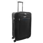 Four Wheel Suitcases Lightweight Soft Expandable Luggage Cosmic Black