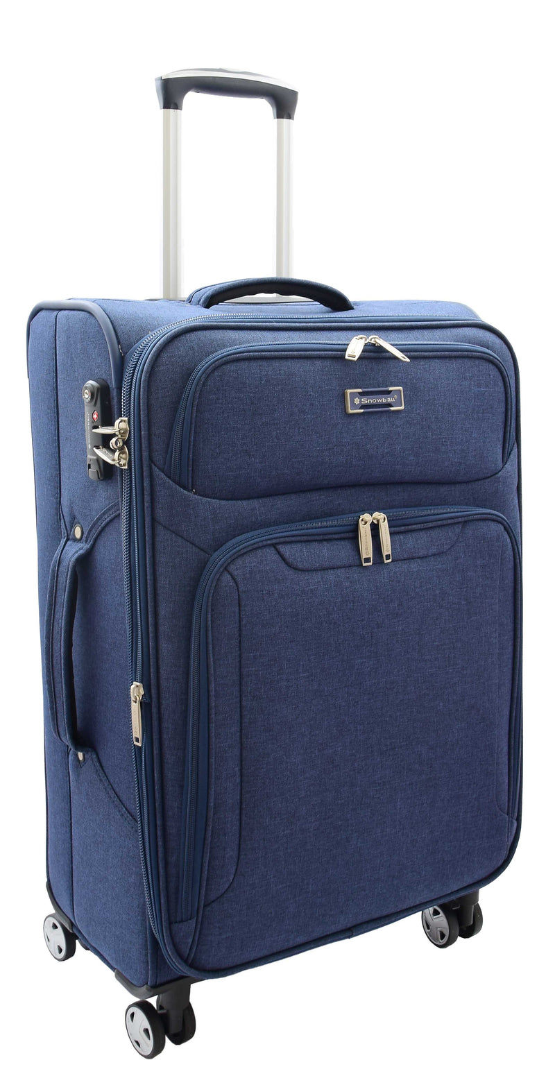 Four Wheel Suitcases Lightweight Soft Luggage TSA Lock Travel Bags Eclipse Blue medium-1