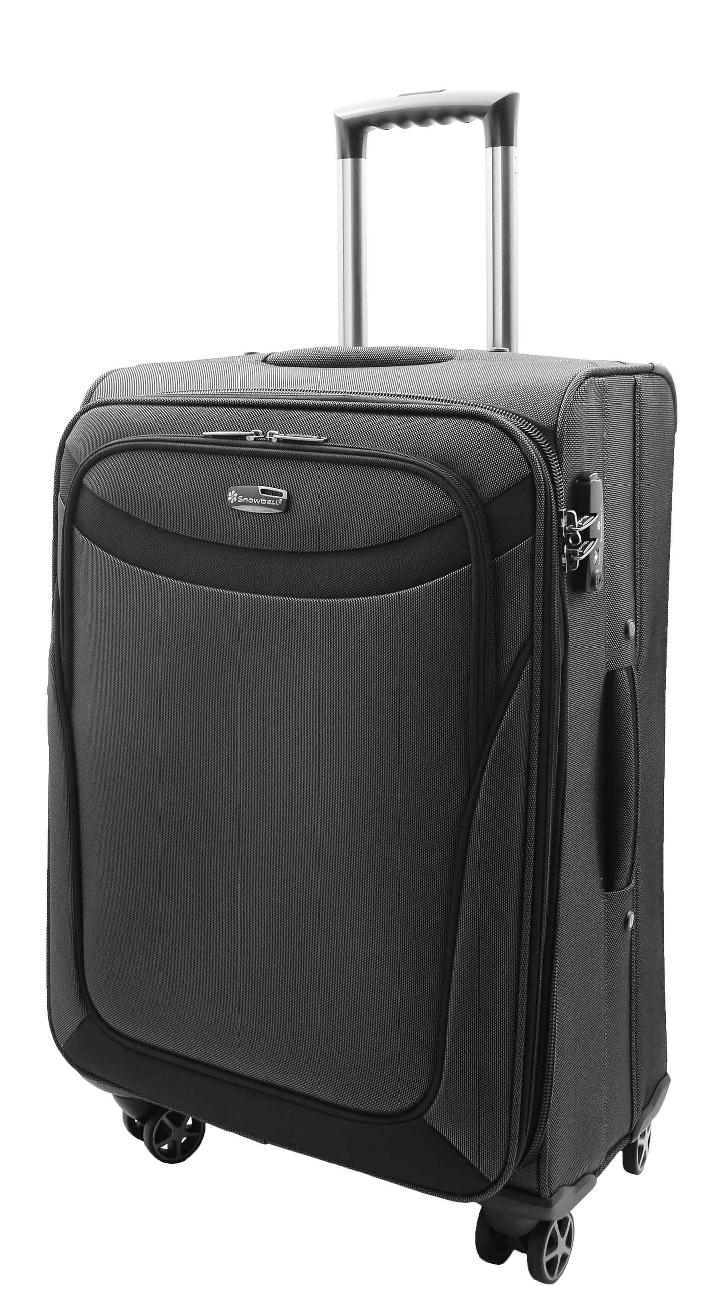 Four Wheel Suitcase Luggage Soft Casing TSA Lock Neptune Black 5